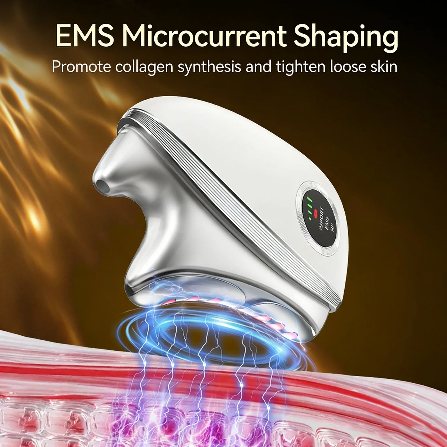 Electric Microcurrent Gua Sha Massager Facial Body Scraping Tool Skin Lifting Tightening Anti-Aging Massage Device