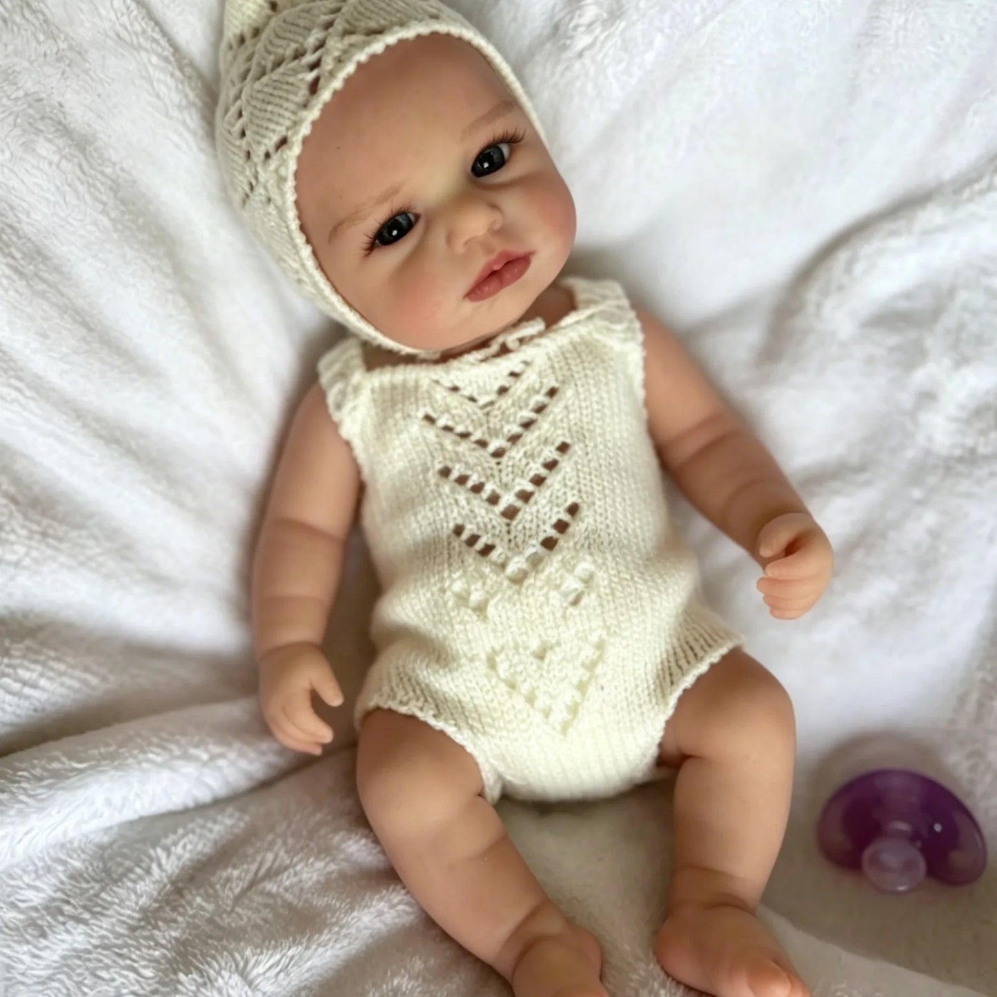 13 Inch Open Mouth Silicone Doll Loulou Lifelike Silicone Girl Doll Newborn Baby Doll Cute Bebe Doll Birthday/Christmas Gift