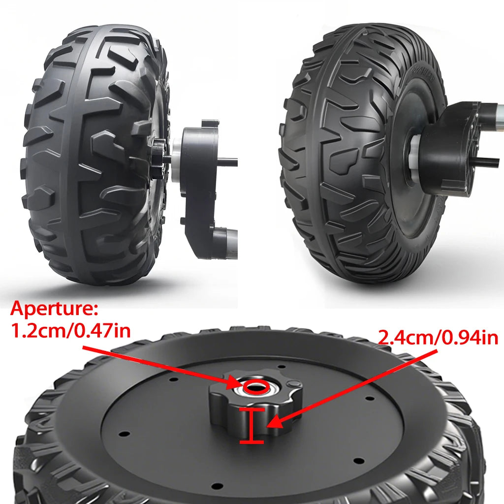29CM/11.4'' EVA Solid Rubber Tire for Children Electric Ride on Toys Car ﻿Alligator Tires Upgrade Parts,Black,Bearing,Coupler