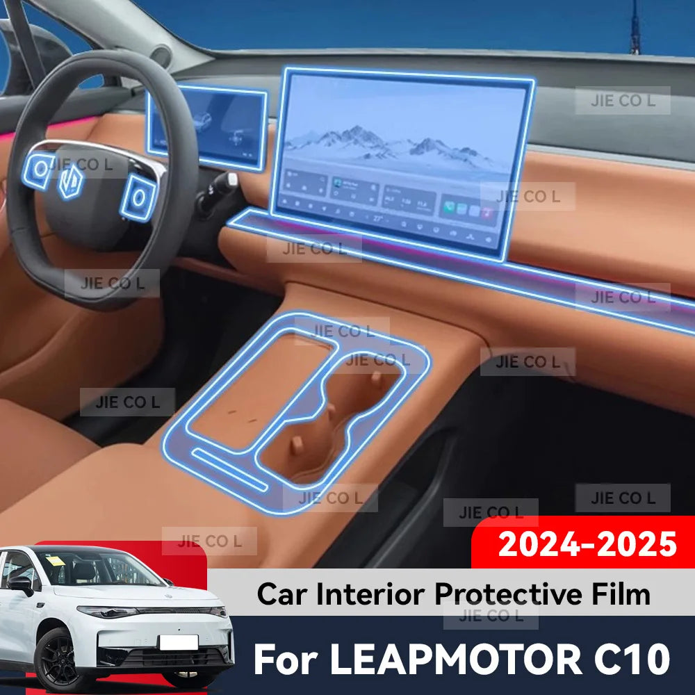 For LEAPMOTOR C10 2024 2025 Auto Central Control interior Protection Film Screen TPU Navigation Anti Scratch Navigation Sticker