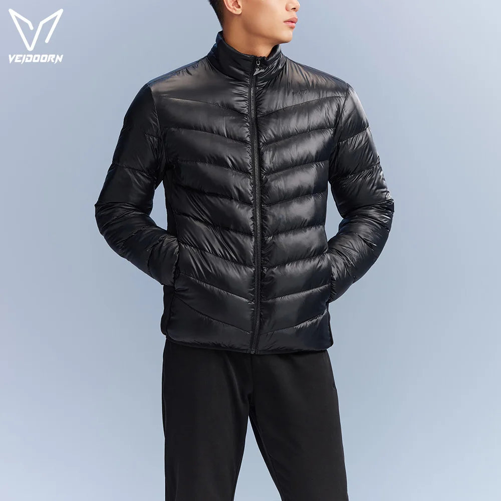 Veidoorn Premium Down Jacket for Men Heavy Duty Warm Winter Coat with Real Duck Feather Waterproof Windproof Outdoor Ski Jacket