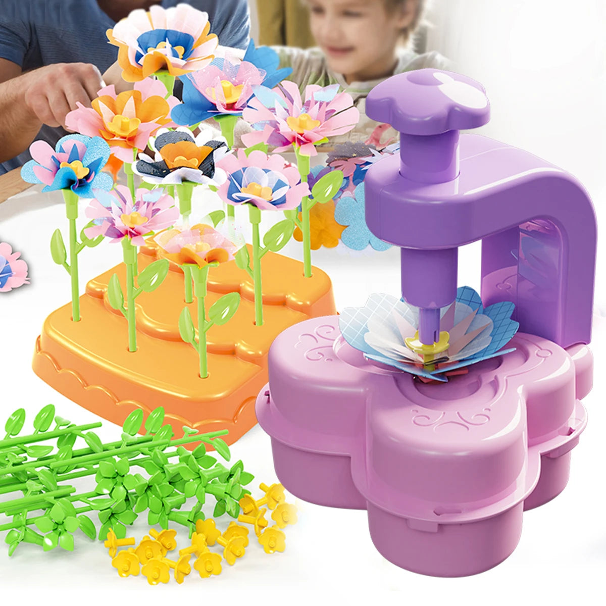 DIY Bouquet Making Fabric Flower Toys, Flower Make Bouquets Toy for Girls Educational Making Craft Kit Kids Gifts