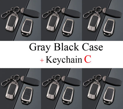 Zinc Alloy + PU Leather Car Key Case Cover For 2019-2025 Land Cruiser Highlander Camry Sienna Venza Hilux Fortuner Corolla Prius