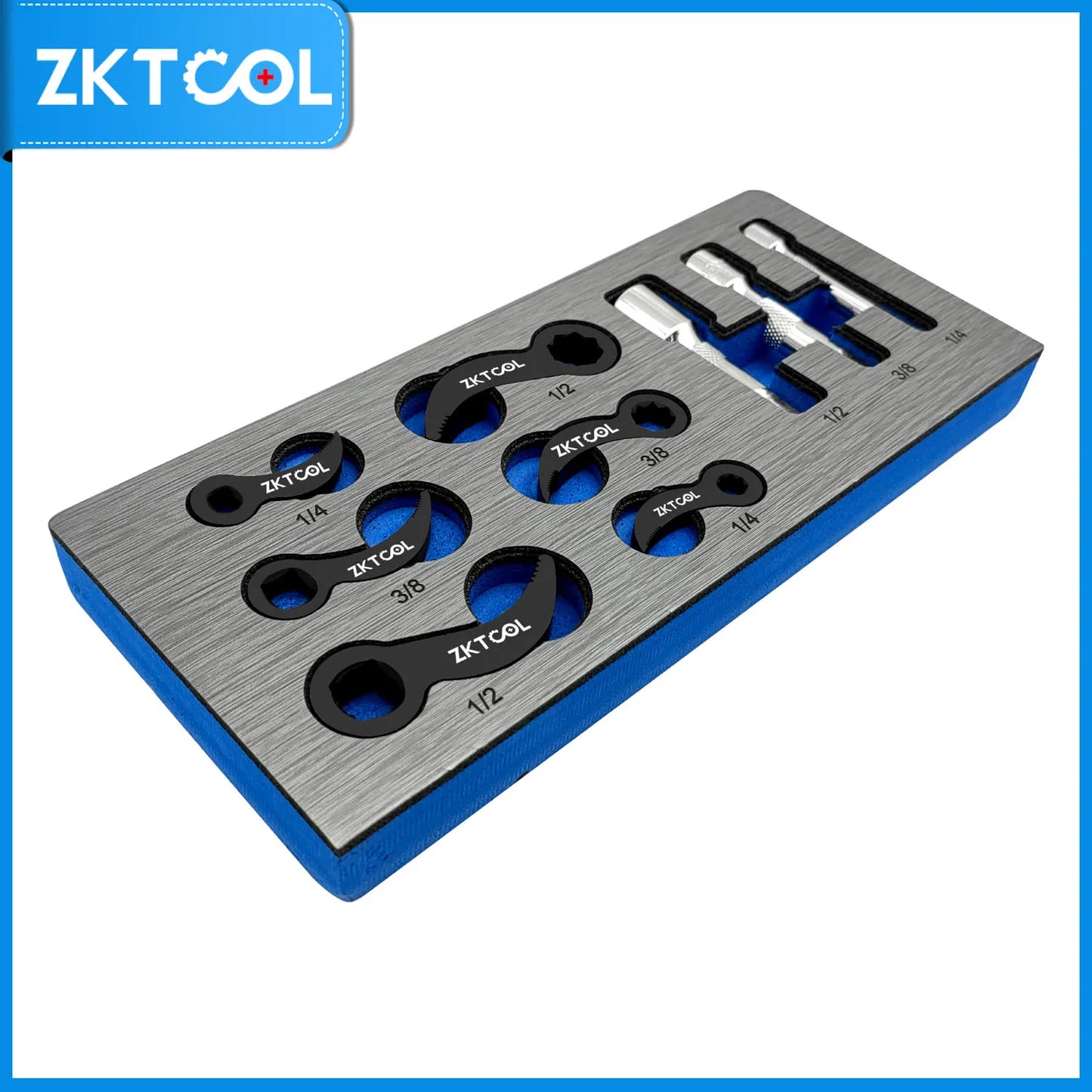【NEW!】9-piece ratchet socket wrench set, crowbar adapter, includes 1/2" 3/8" 1/4" drive sockets for a variety of applications
