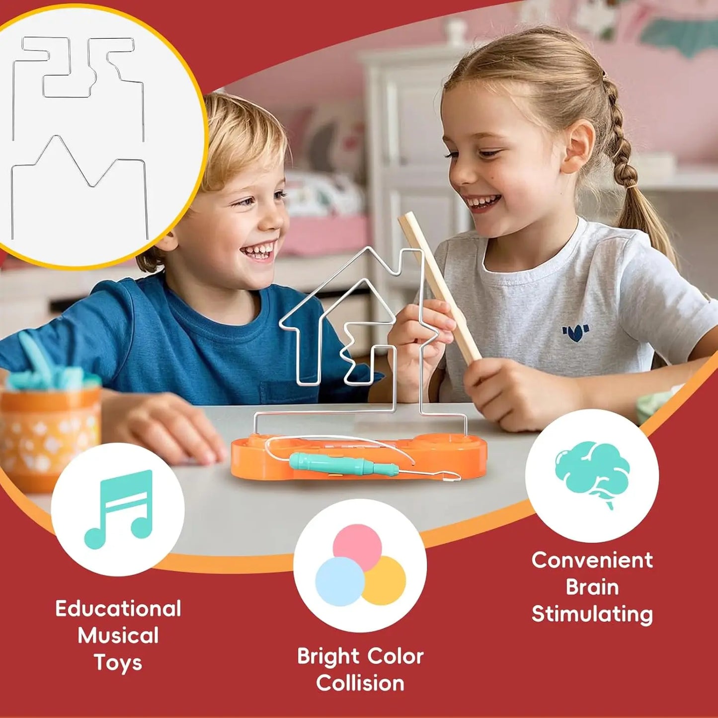 Electric Touch Fire Maze Toy Focus Training Desktop Game Fire Impact Hand Eye Coordination Puzzle Toy