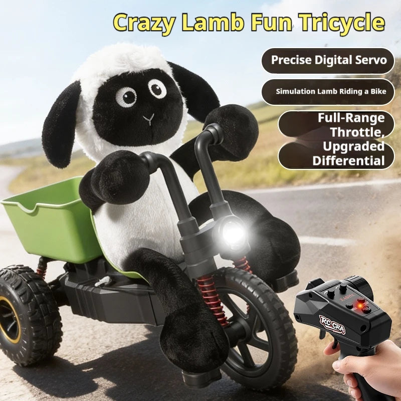 2026 New Kawaii Lamb Rc Tricycle Stunt Car Remote Control Drift Toy With Lights 2.4g Rc Car Kids Drifting Toys Boys Girls Gifts