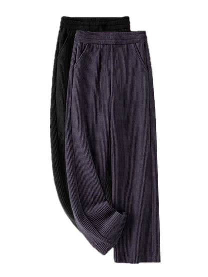 Corduroy Wide Leg Pants High Waist Straight Cut Thickened Women's Loose Fit Trousers Autumn Winter New Style Casual Pants