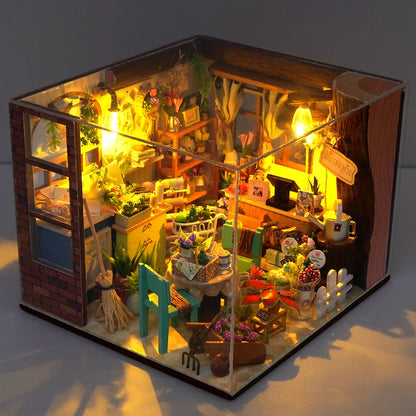 DIY Dollhouse Kit With Furniture Wooden Miniature House Model 3D Puzzle Handmade Assembly Toy Creative Home Decor Birthday Gifts