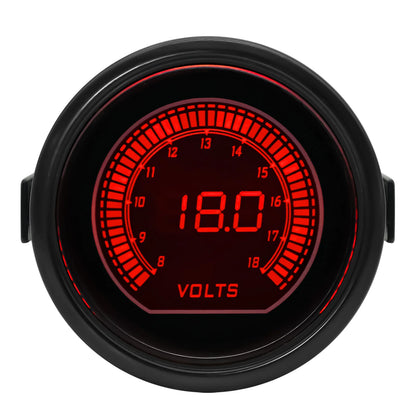 % 52mm Digital Display Red & Blue Car Racing Meter Turbo Boost Gauge PSI Water /Oil Temp Oil Pressure Gauge Voltmeter Tachometer