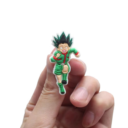 9pcs MIX Japanese Manga Shoe Charms Fall winter Accessories Decorations PVC Classic Clog Buckle for Kids Party X-mas Gifts