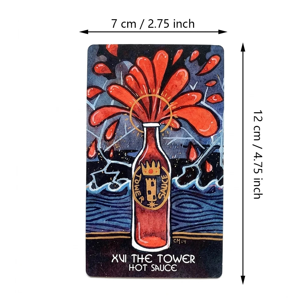 The Magic Pantry Tarot Deck Food-Themed Watercolor Tarot Cards for Home Cooks & Foodies, 12*7cm Double-embossed Cardstock