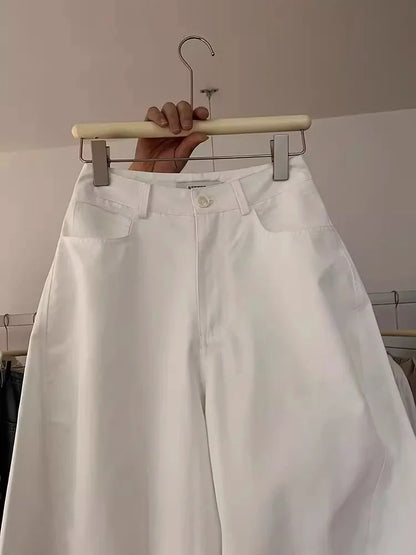 Korean Style Casual Pants Women's Summer New Large Size Fat MM Loose Hip Covering Slimming Wide Leg Long Pants