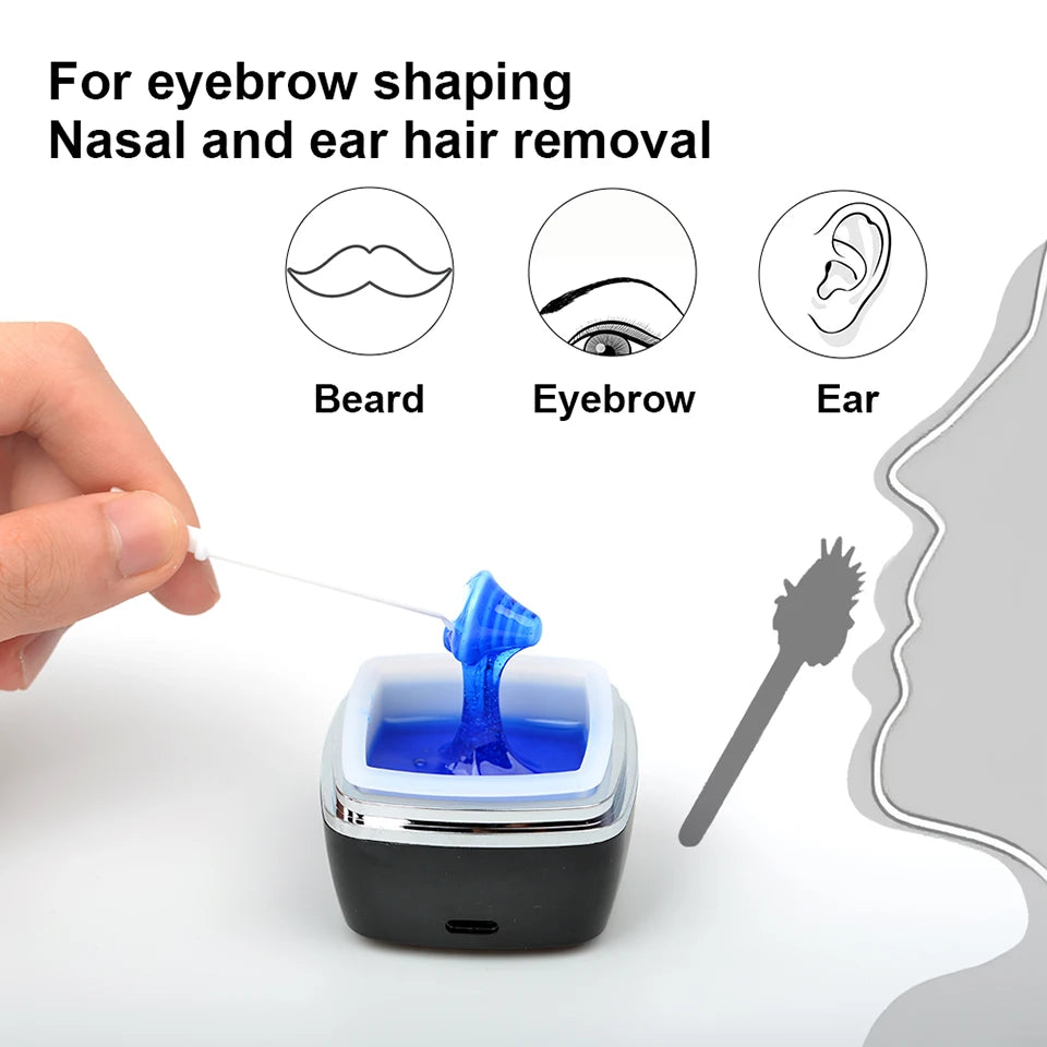 USB Mini Wax Heating Machine Wax Heater Kit  Melting Warmer Pot for Lips Eyebrow Nose Ear  Hair Remova For Men and Women