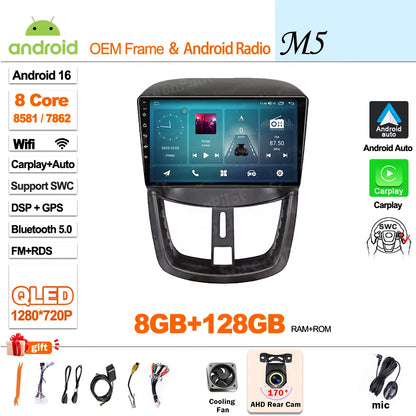Android 15 For Peugeot 207 207CC 2006 - 2015 Car Radio Multimedia Video Player Stereo Head Unit 2 din Wireless Android Auto Wifi