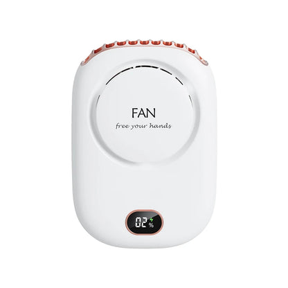 Wearable Personal 3 Speed USB Portable Fan DeskStand Touch Control Battery Powered Leafless Design For Indoor/Outdoor