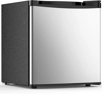 1.7 Cu.ft Mini Fridge with Freezer, Compact Refrigerator, Single Reversible Door, Ultra Quiet, Energy