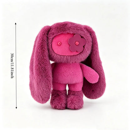 18/30cm Juju Rabbit Keychain Flower Eye Juju Rabbits Keyring Long Ears Bunny Keyring Cute Rabbit Pendant Halloween Birthday Gift