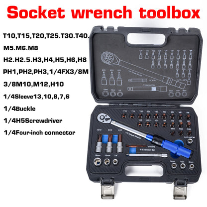 Iron-Strong! Durable 32-Piece Multifunctional Ratchet Socket Tool Box Set, All-In-One Socket Ratchet Wrench Set, Universal Tool Box for Auto Repair and Home Maintenance
