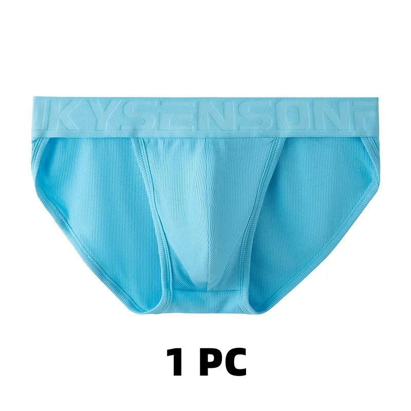 1/2/3 PCS Men's Underwear Mens Breathable Thread Modal Panties Breathable Skin Friendly Mid Rise High Fork Solid Color Briefs
