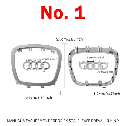 Audi Automobile Steering Wheel Logo Bright Frame Strip Electroplated Sticker Emblem For A3 A4 B8 8P B9 8V A5 A6 C7 A7 Q3 Q5 Q7