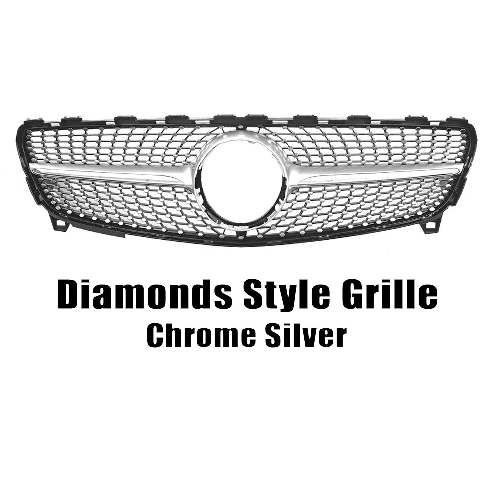 XVIP Diamonds Style Grille For Benz A-Class W176 2016-2018 A180 A200 A250 A45 AMG Front Racing Grille GTR Style Bumper Grille