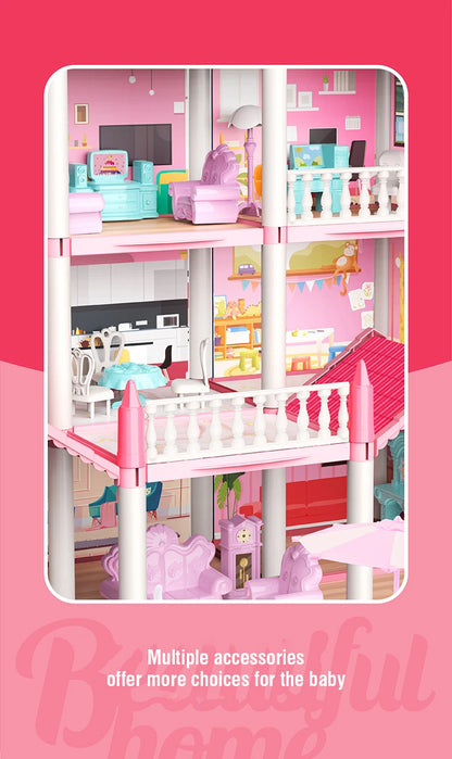 DIY Doll House Assembly Villa Castle Model Furniture Accessories Home Decoration Girl Role Play Educational Toy Christmas Gifts