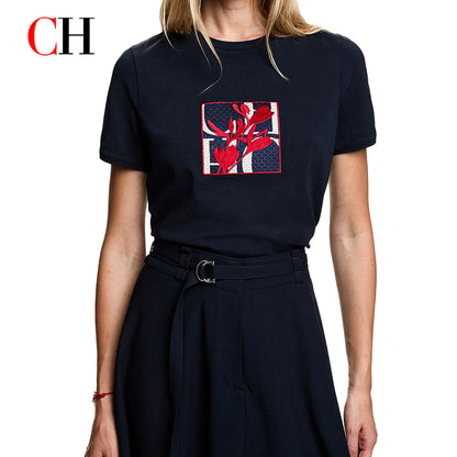 CH Summer Fashion Versatile Slim fit T-shirt High quality Selected Product 2026 New Embroidered Versatile Women's Trendy Top
