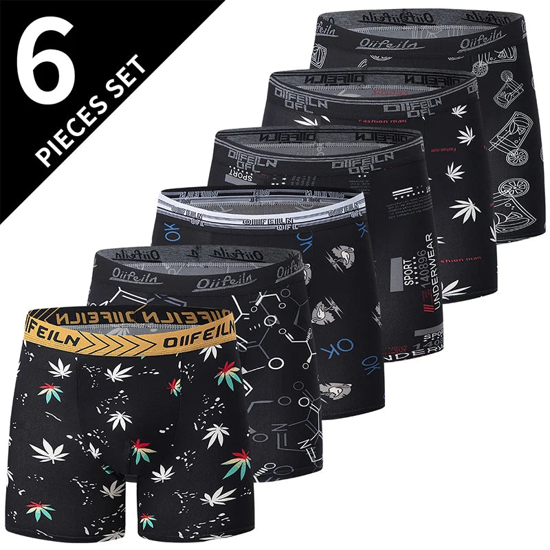 4/5/10 Pcs Fashionable Men's Long Underwear Casual Boyshort Youth Sports Shorts Comfortable Breathable Stretch Shorts Underwear