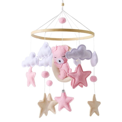 Baby Rattle Toy Bed Bell Bracket Wooden Mobile 0-12 Months Newborn Crochet Bed Bell Hanging Toys Holder Bracket Infant Crib Gift
