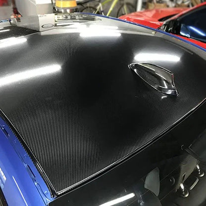 Glossy PET 6D Carbon Fiber Black Car Vinyl Wrap Film Self Adhesive Carbon Fiber Car Roof Color Change Decor Film Air Bubble Free