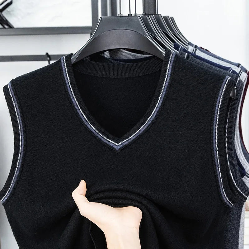 2026 Men's Casual Sweater Vest Warm Comfortable Autumn Winter Fashion Outerwear