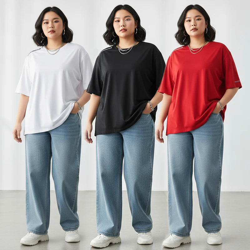 Women Plus Size T-Shirts  5XL 6XL 7XL Quick Dry Short Sleeve Tees Gym Jerseys Fitness Trainer Running Top Sportswear
