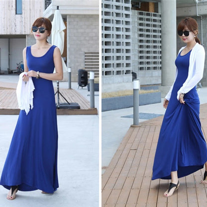 Summer Thin Modal Long Dress Women Loose Black Versatile Dress Strap Vest Skirt Sleeveless Large Size A-Line Korean Style
