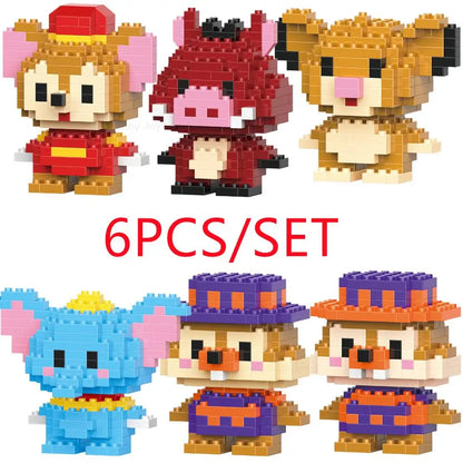Cartoon Anime Hello Kitty Panda Refrigerator Magnet Blocks Kuromi My Melody Cinnamoroll Building Blocks Toy Kids Birthday Gift