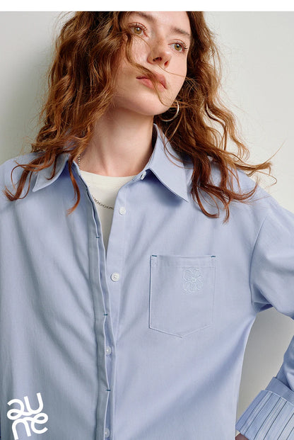 TOYOUTH Women Easy Morning Lazy Shirts 2026 Spring New Wrinkle-Resistant Low-Maintenance Light Spring Cotton Blouses