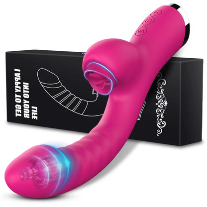Tongue Licking Vibrator 2 In 1 Adult Women Sex Toys Dildos Vibrators Clitoris Stimulator With 20 Speeds Vibrators Sex Product