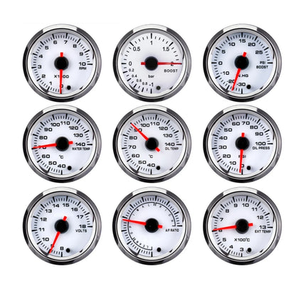 52mm 7 Colors Tachometer RPM Meter Water Temp Oil Temp Oil Press Voltmeter Boost Gauge Air-Fuel Ratio Gauge EGT Gauge Car Gauge
