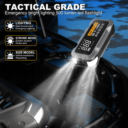 4000A Car Jump Starter with 24,000 mAh Battery Charger Compressor Air Pump Tire Inflator Emergency Kit Truck Booster