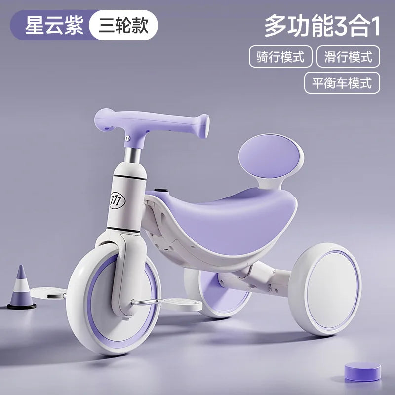 3-in-1 Multifunctional Kids Tricycle Toddler Pedal Balance Bike Infant Baby Gliding Sliding Bike Outdoor Riding Toy for Children