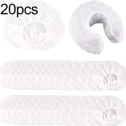 100/10pcs Non-Woven U-Shaped Headrest Pillowcase  Disposable Massage Face Rest Cradle Cover Fitted Headrest Beauty Salon Tools
