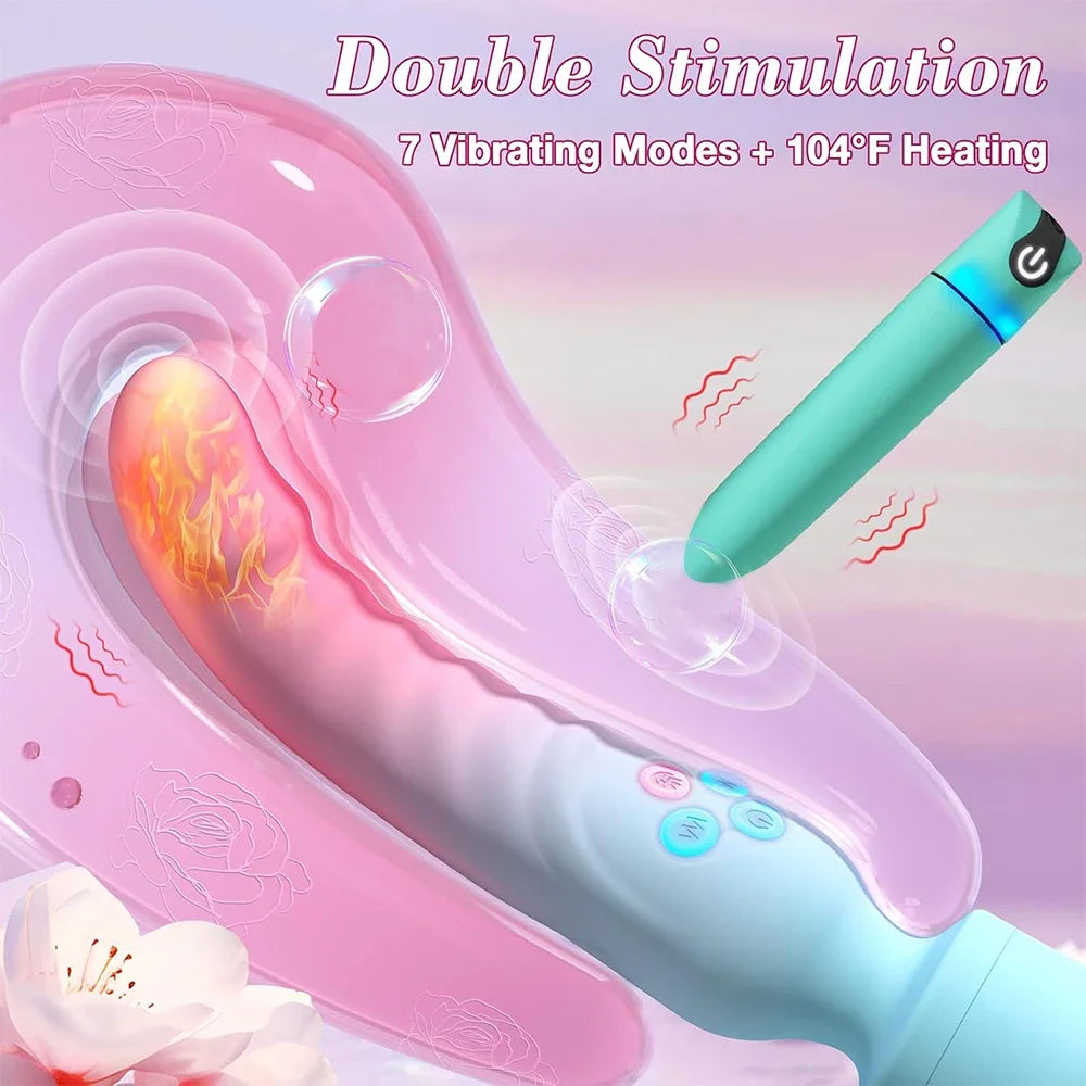 Heating AV Wand Vagina Vibrator for Women G-Spot Clit Stimulator Nipples Breast Massager Female Masturbator Sex Toy for Women
