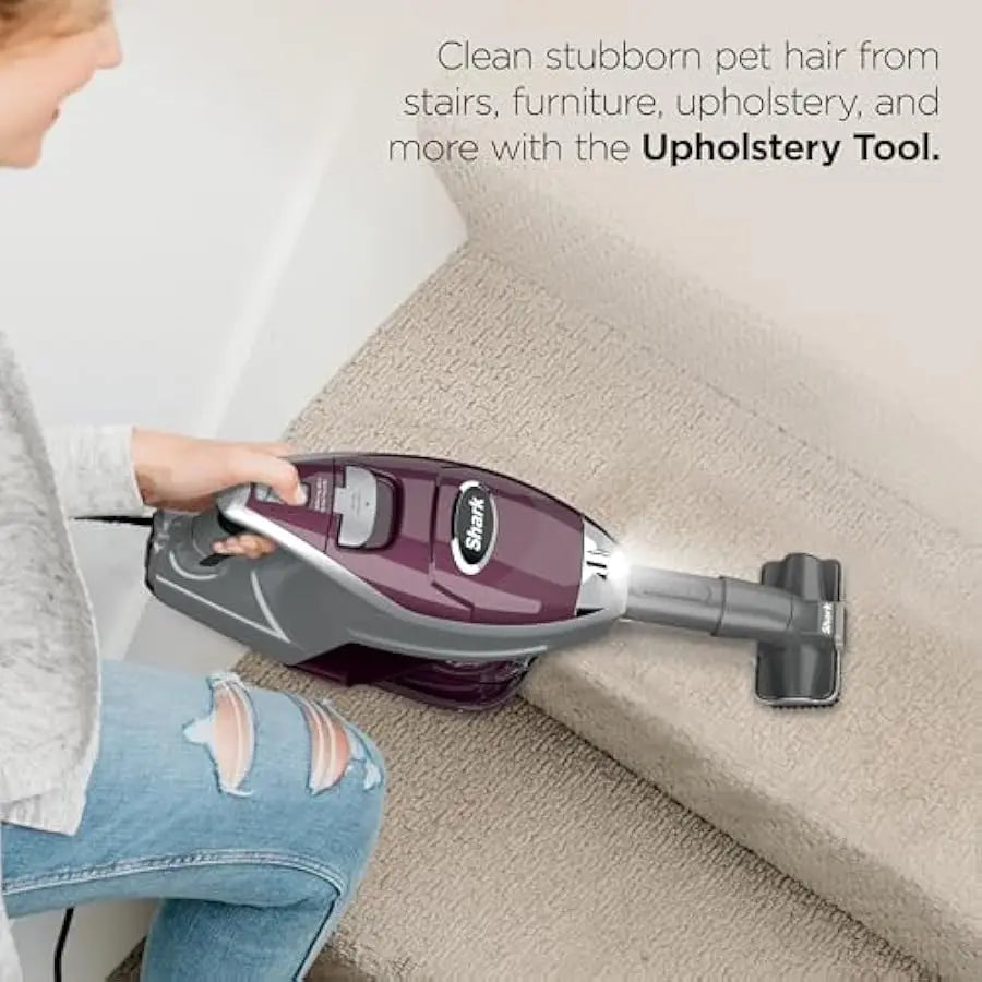 Shark Rocket Pet Plus | Corded Stick Vacuum Cleaner for Carpet, Rugs & Hard Floors | Lightweight Hand Vacuum for Pet Hair | LED
