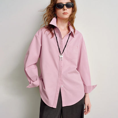 TOYOUTH Women Easy Morning Lazy Shirts 2026 Spring New Wrinkle-Resistant Low-Maintenance Light Spring Cotton Blouses