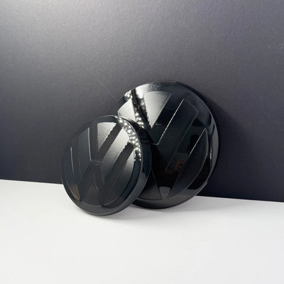 Golf 6 Golf 7 Golf 7.5 Golf8 2pcs Front and Rear Emblem For VW Not Affect ACC Modified Black Label Flat Mirror Logo Cover Sticke
