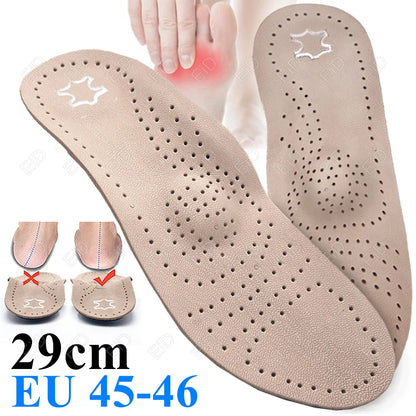 EiD Genuine Leather Orthotic Insole Orthopedic Flat Foot Health Sole Pad For Shoes Insert Arch Support Pad For Plantar Fasciitis