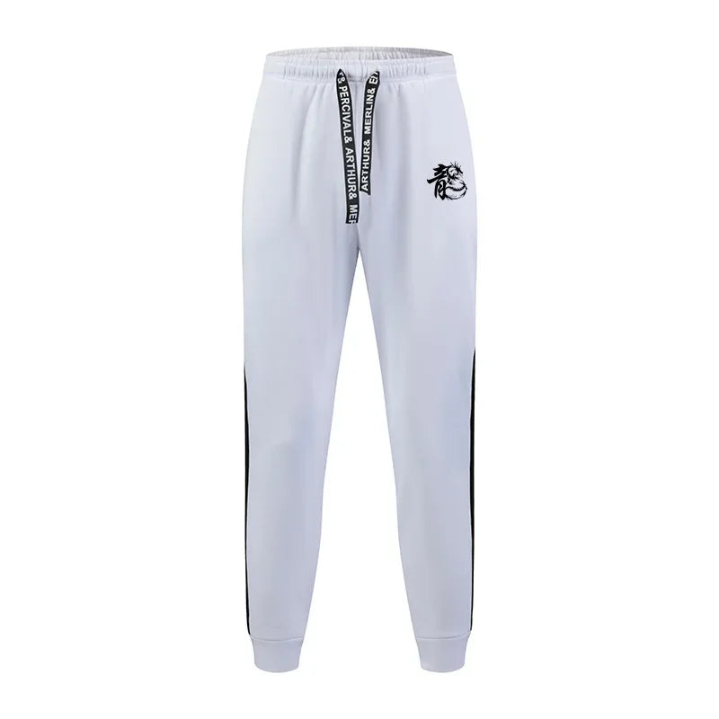 Chinese Dragon Print Men's Tracksuit Hoodies Sweatpants 2 Pcs Set Fashion Streetwear Outfit Fall Winter Casual Sport Jogger Suit