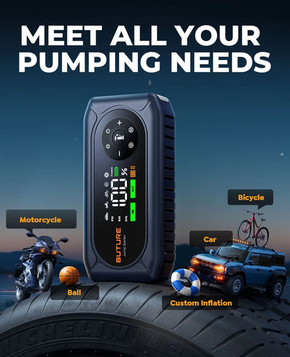 BUTURE 5500A Car Jump Starter BC02 Power Bank Portable 150PSI Air Pump Car Battery Emergency Boosters Car Starter Starting