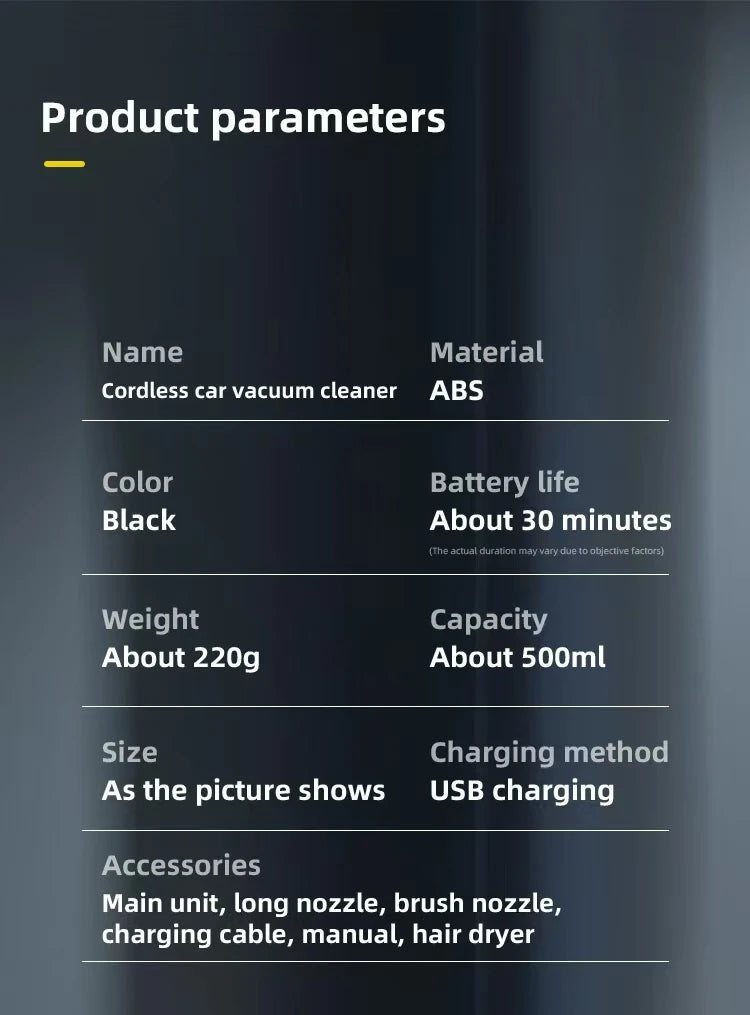 Car vacuum cleaner cleaning high-power mini-charging multifunctional blowing and sucking lighting hand-held convenient small car