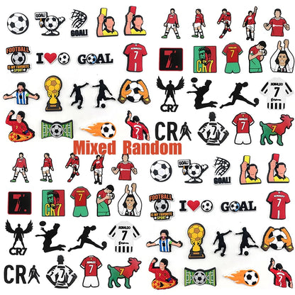 Football Star 1-18pcs/set of Cristiano Ronaldo Xmas Cartoon Shoes Charming Decorative Accessories Children's Favorite Gifts