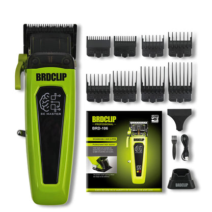 BRD106 078 Hair Clipper 7500RPM 7200RPM Hair Salon Trimmer DLC Blade with Charging Base Barber for Men New Professional BRDCLIP